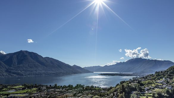 A lone surfer in the waves near the beach